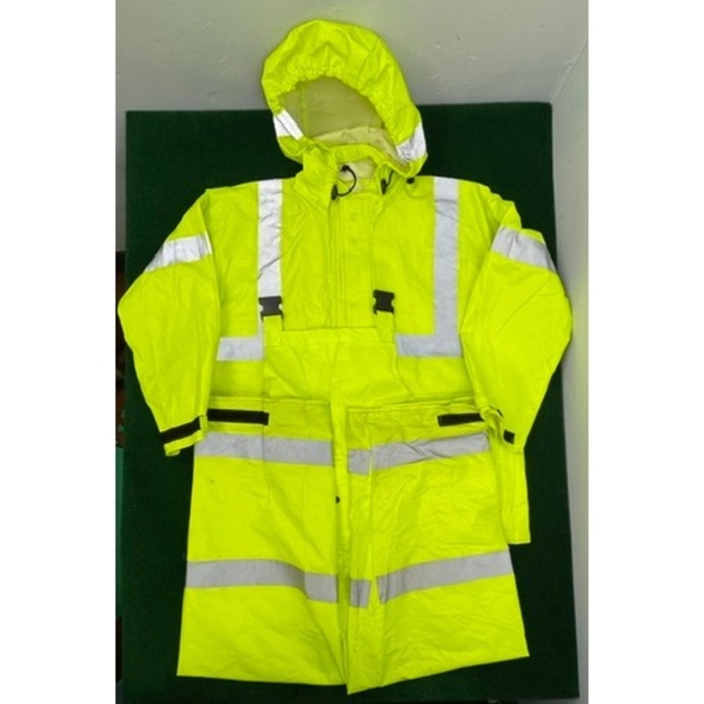 Nasco ArcLite HiVis Rain Jacket L Overalls M Lime Yellow Arc Flame Resistant USA